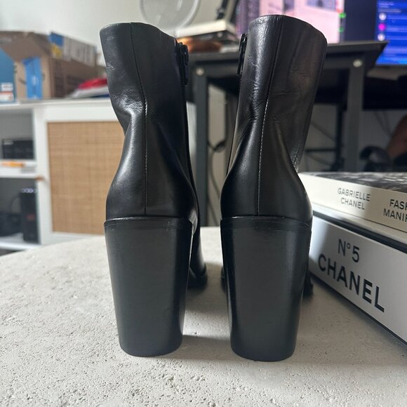 Seychelles‎ Black Leather Block Heeled Ankle Boots Size 7 - Picture 4 of 8